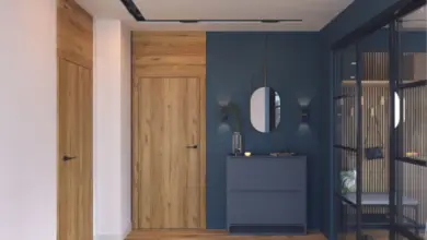 Interior with wooden doors