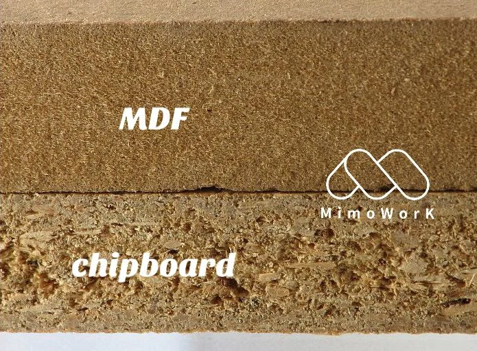 Srovnání vnitřní struktury materiálu MDF s čipbordem.