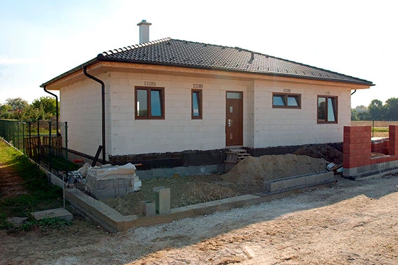 Newly built house exterior