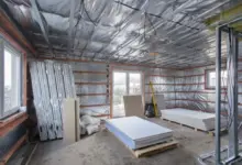 Drywall storage in construction site