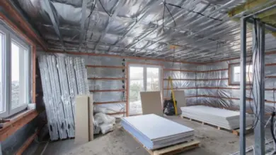 Drywall storage in construction site