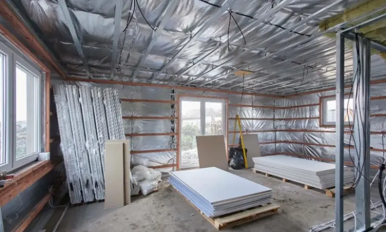 Drywall storage in construction site
