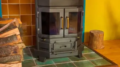 Wood stove hearth protection