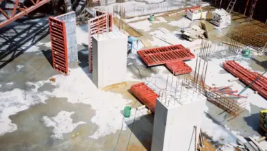 Concrete formwork removal site