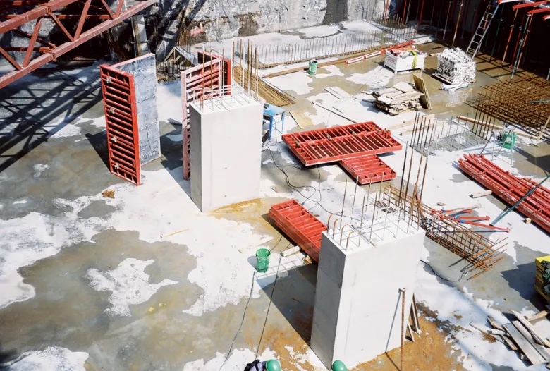 Concrete formwork removal site