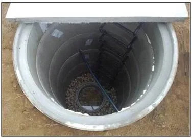 Konkrétní příklad instalace hlavy studny s žebříkem.