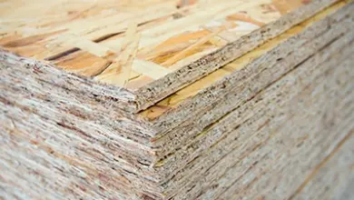 Osb board stack corner view