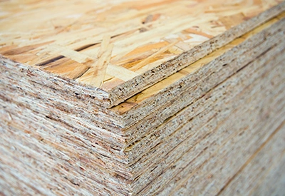 Osb board stack corner view