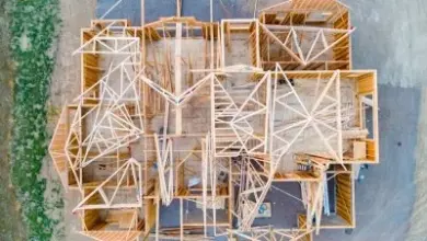 Wooden house frame construction